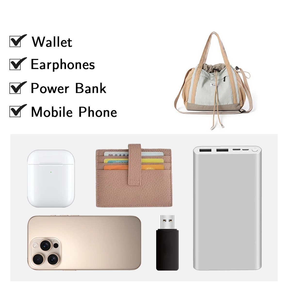 Japanese High-End Men's Shoulder Bag Trendy Crossbody Bag Drawstring Fashion Lightweight Sports Large Capacity Shoulder Crossbody Bag Women's Fitness Yoga