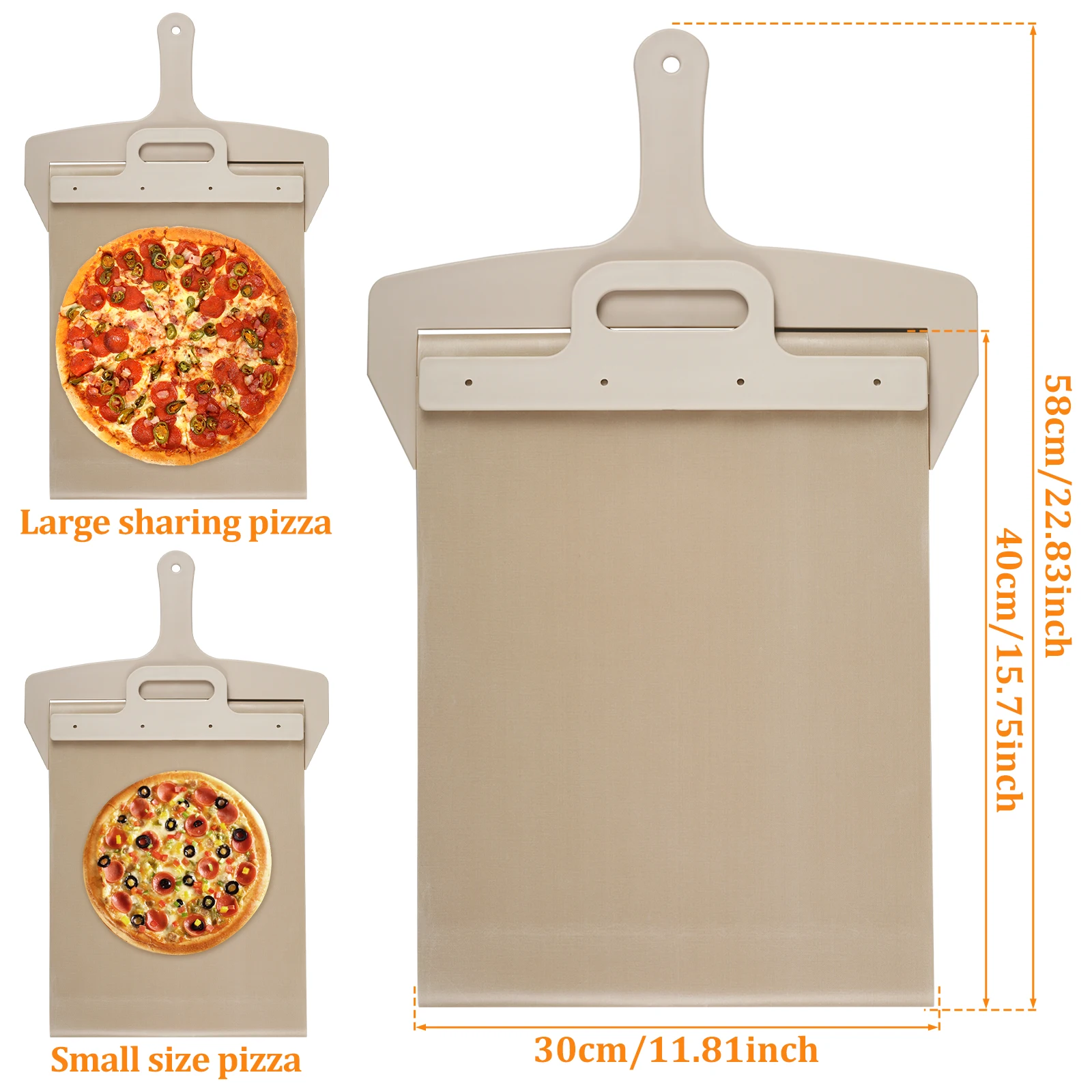 Sliding Pizza Peel Shovel Storage Board Non-Stick Pizza Spatula Food-Grade PP Baking Kitchen Tool Rectangular Shovel pizza peel