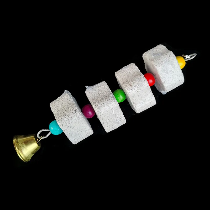 Stone Mineral Pet Supplies Bird Cage Toy Grinding Stone Flower Shape Hang Style Parakeet Toy For Parrot