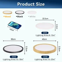 ไฟเพดาน LED บางเฉียบ 2.2 ซม. กันน้ำ 3 สี ไฟเพดาน LED ลายไม้ สำหรับห้องน้ำ ห้องนอน ห้องนั่งเล่น บ้าน 3