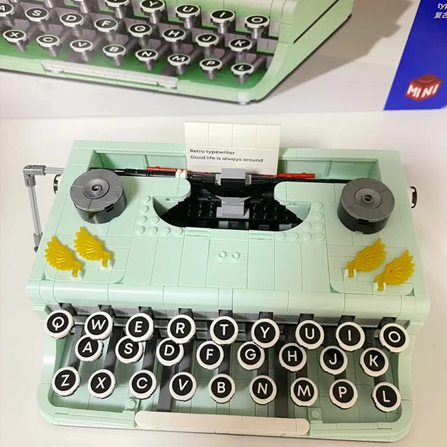 DHODNQP 820PCS Ideas Retro Typewriter Building Blocks Toys Model,Classic  Printer Models Building Set,Best Nostalgic Gift for 6+ Year Old Kids or