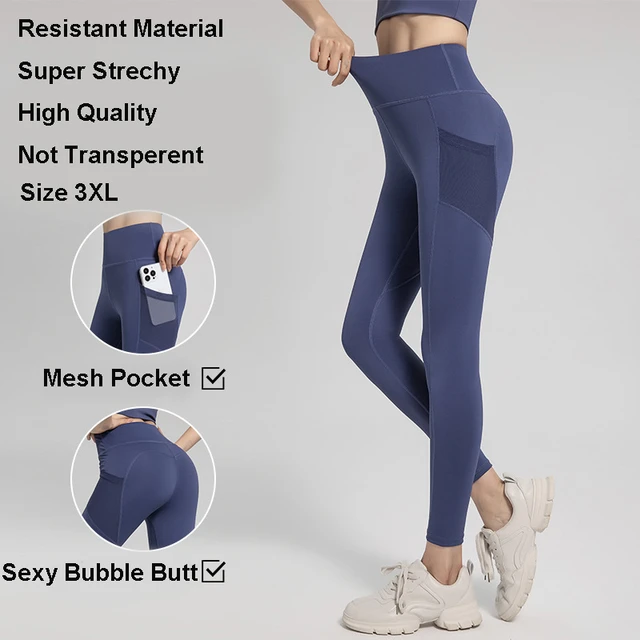 2023New Lulu Sport Leggings High Waist Yoga Pants with Pockets Tummy  Control Workout Running Yoga Leggings for Women - AliExpress