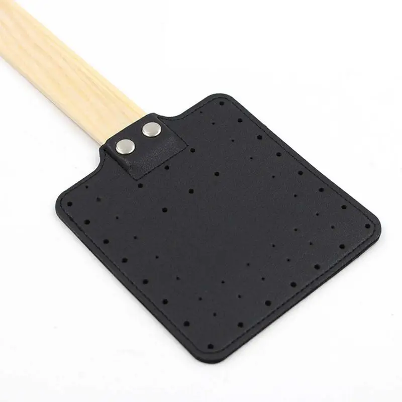 Manual Fly Swatter Sturdy Heavy Duty Leather Fly Swatters Indoor/Outdoor Wooden Handle Indoor Outdoor Rustic Swatter