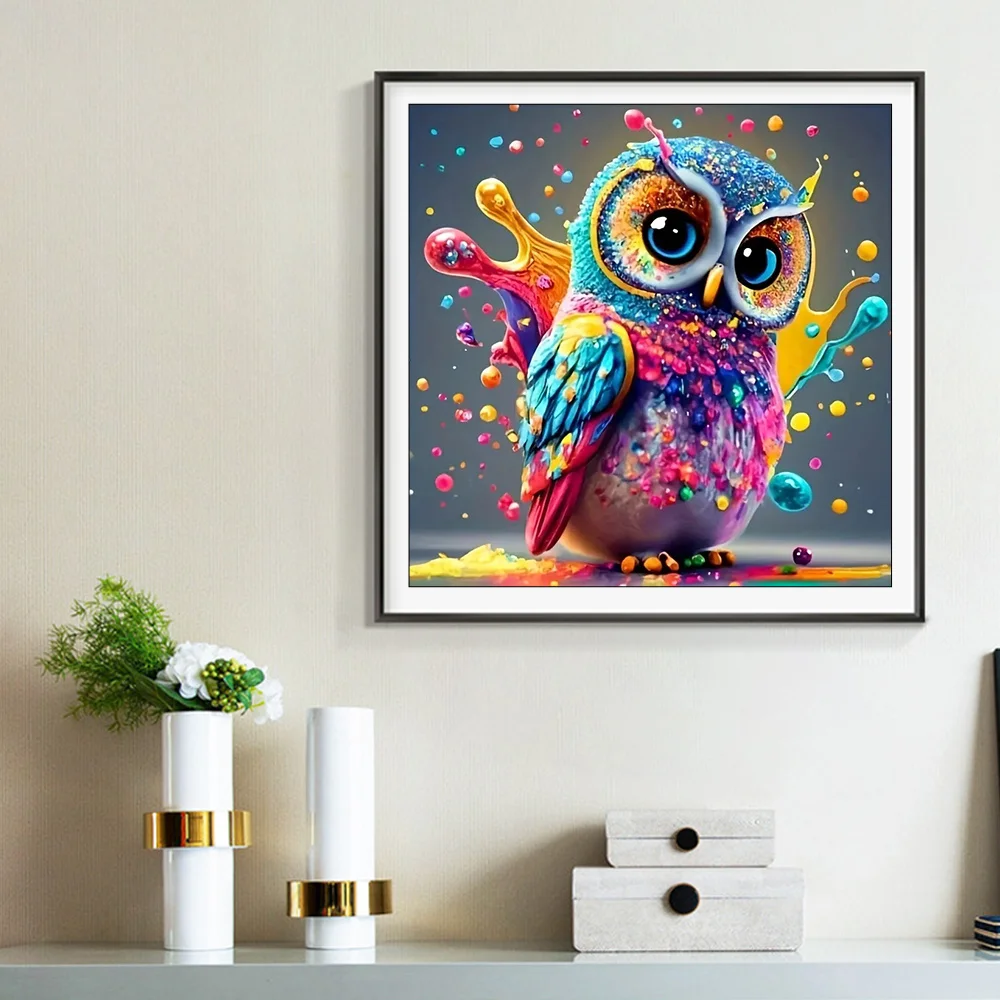 Evershine 5D Diamond Painting Owl Diamond Mosaic Animal Full Round Drill Picture Rhinestones Home Decor