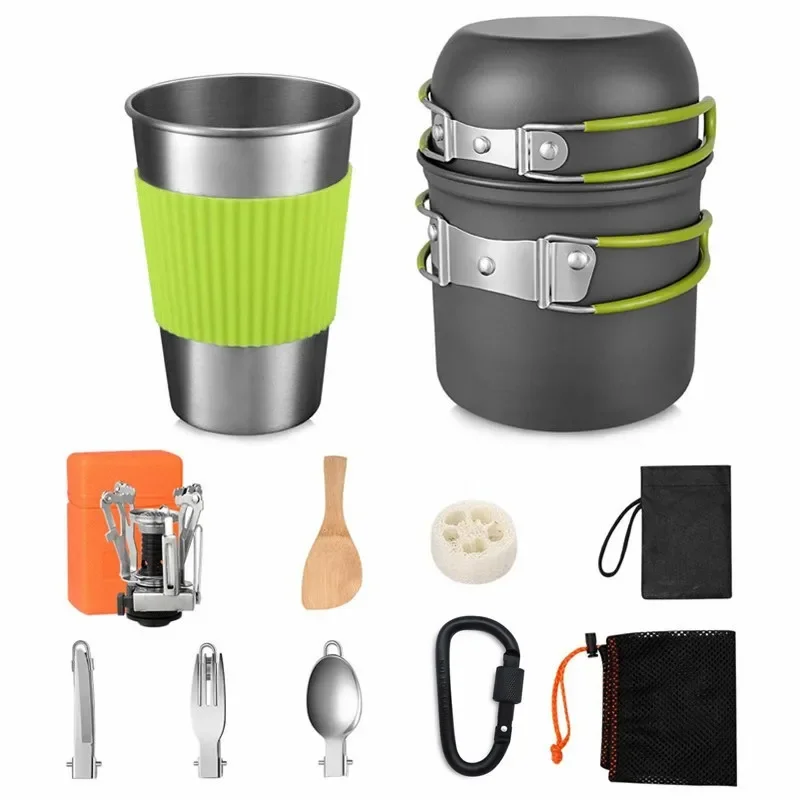 CampingPotSet12PeopleOutdoorCyclingCookwareBackpackerPortable