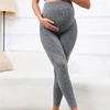 Simple solid color maternity leggings breathable and warm belly support pants lightweight and slimming women's maternity pants 2
