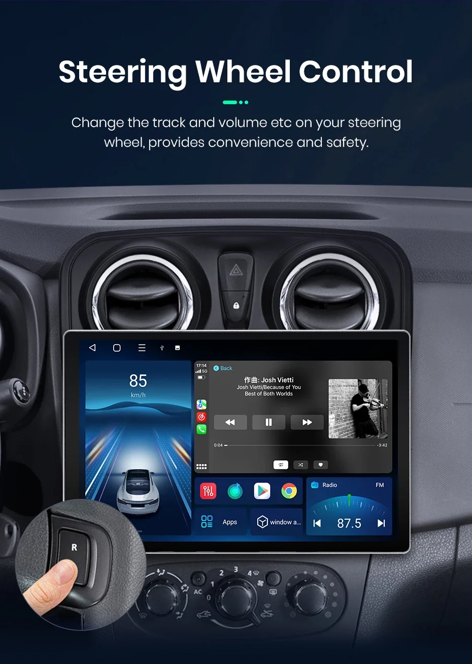 2K QLED Bildschirm Auto Radio Für Renault Logan 2 Sandero 2014-2019 Drahtlose CarPlay Android Auto Multimedia autoradio – Detail 26