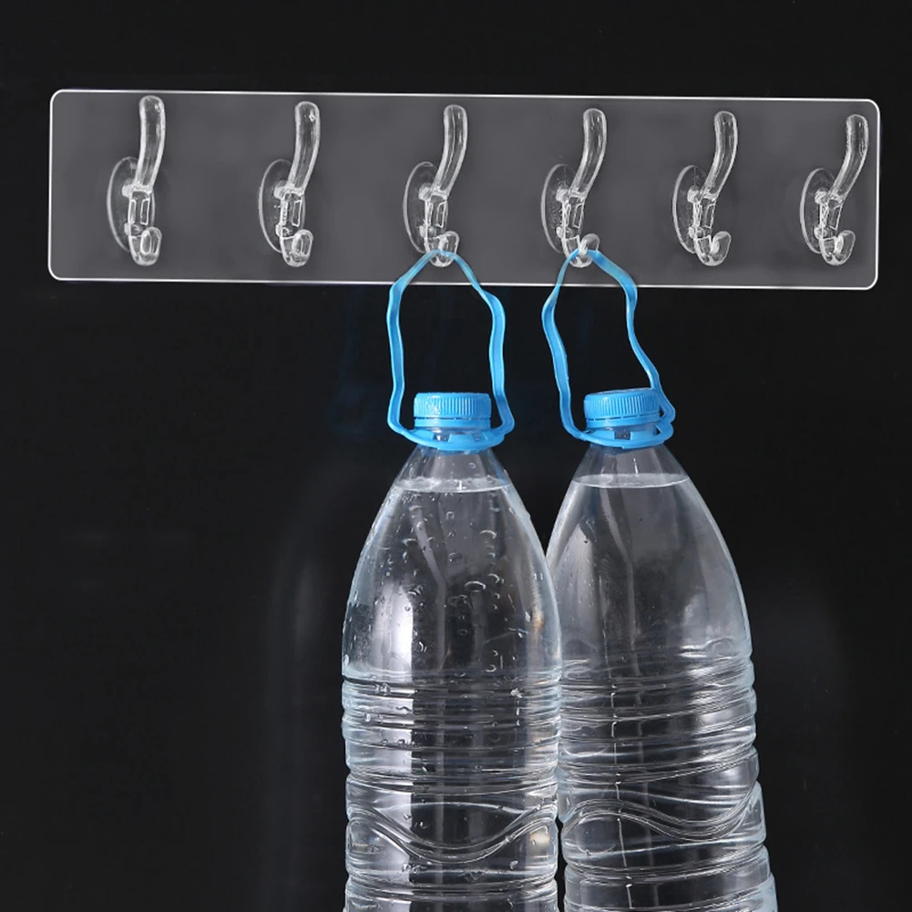 1-3-5-6-Row-Transparent-Wall-Hanger-Hooks-Strong-Adhesive-Wall-Hangers ...
