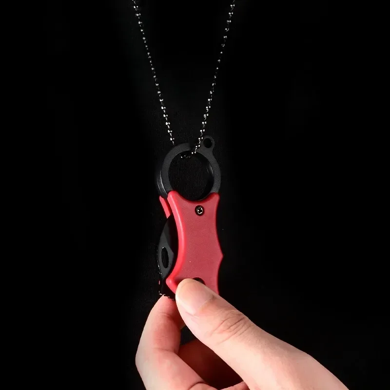 Folding Knife Mini Fox Necklace Pocket Outdoor Portable Defense Eagle Claw Home Travel Open Box Keychain