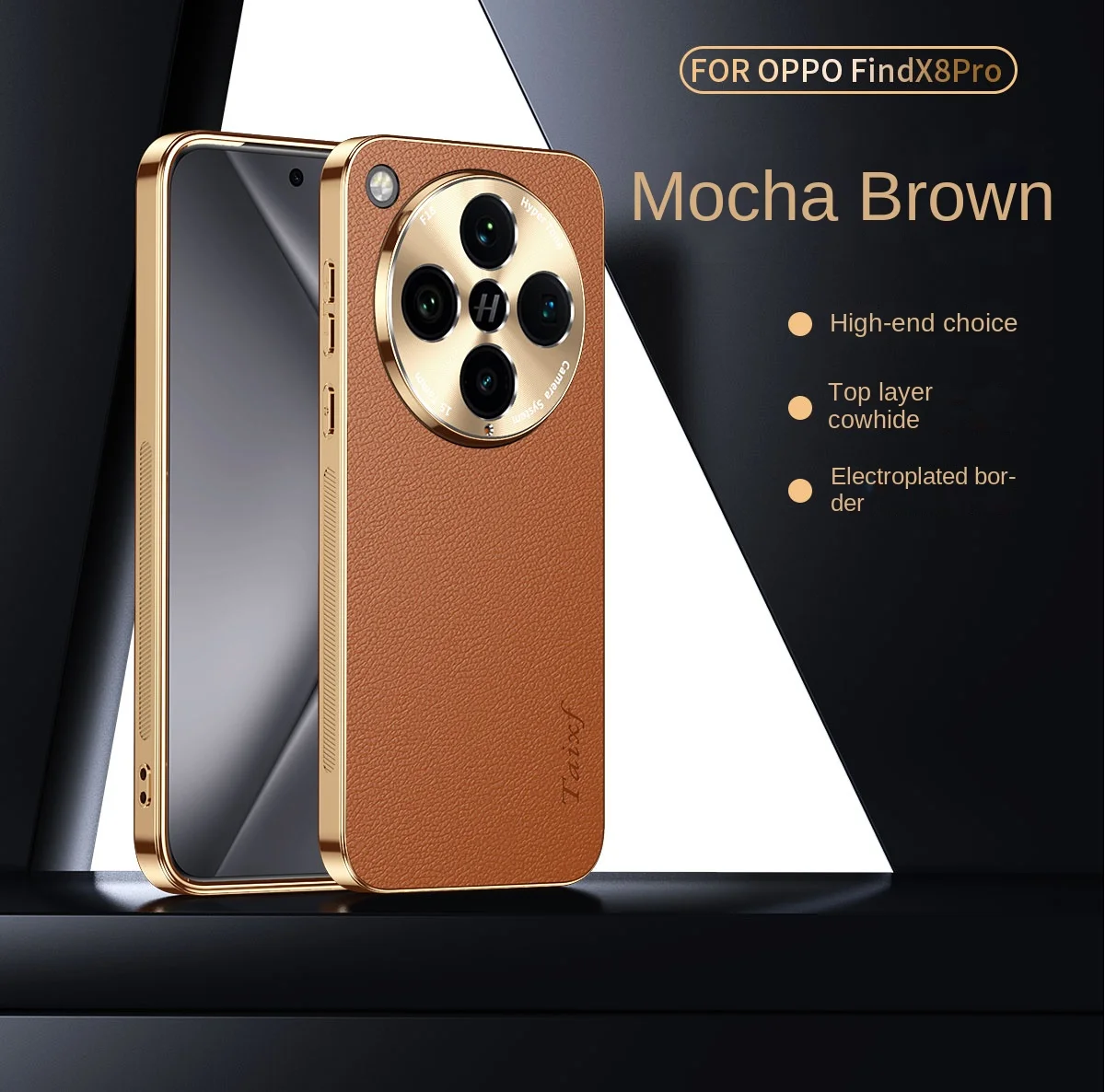 Luxury PU Leather Plating Lens Protective Back Cover Phone Case