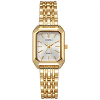Women Watches Business Luxury Ladies Fashion Quartz Watch Simple Scale Square Quality Gold Plated Stainless Steel Folding Clock 1