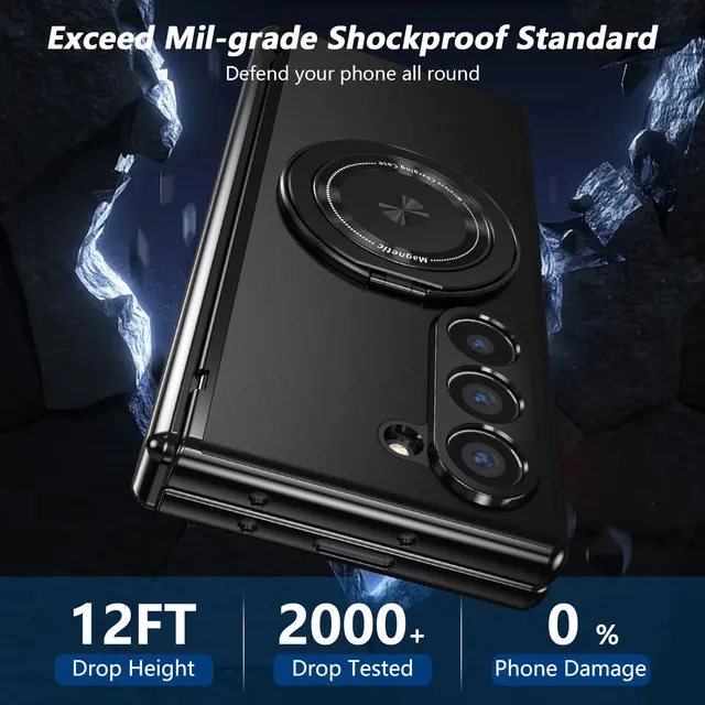 Für Samsung Galaxy Z Fold 8 7 6 4 5G Magsafe Magnetisches Scharnier-Handyhülle 360° ° Vollbild-Schutzringhalter Stoßfeste Abdeckung – Detail 1