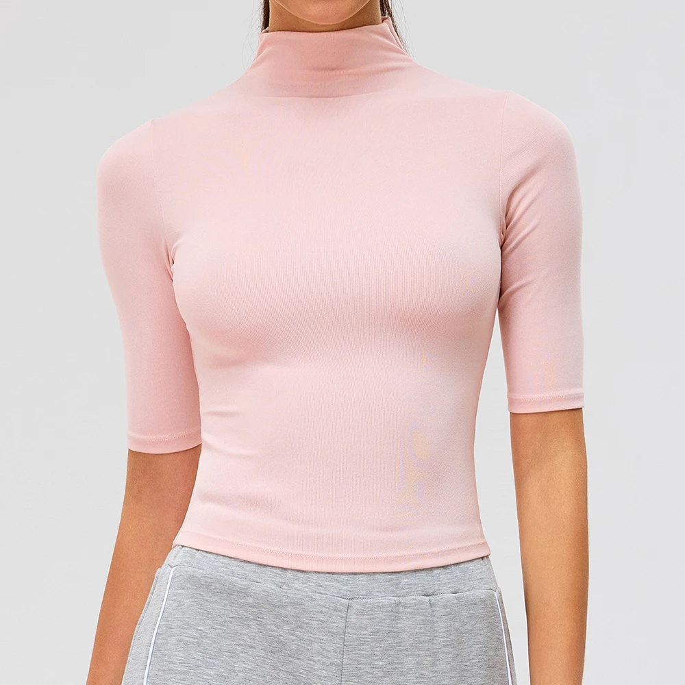 JUREN 여성용 짐 크롭탑 반팔 요가탑 러닝 스포츠 티셔츠 피트니스 티셔츠..