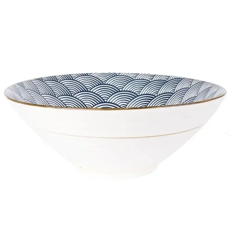 Ramen Bowl Japanese Ceramic Tableware 8 Inch Horn Bowl of Ramen Bowls Soup Hot Creative
