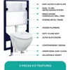 In-Wall Toilet Combo Set – Wall-Hung Toilet Bowl with Soft-Close Seat,Durable Tank and Carrier System, Stylish Push Buttons 2