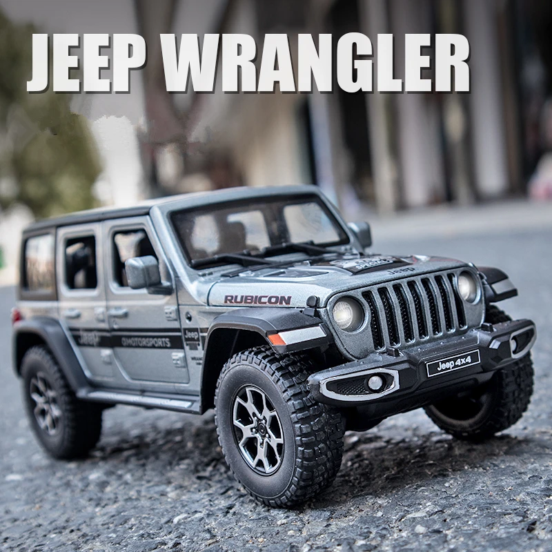 

Модель автомобиля из сплава Jeeps Wrangler Rubicon 1:22, литой и игрушечный металлический внедорожник, модель автомобиля, симуляция звука и светильник, подарок для детей