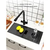 Hidden Cup Washer Sink Nano Bar Coffee Shop MilkTea Shop Western Kitchen Mini Handmade Basin Single Slot Cabinet With Sinks 4