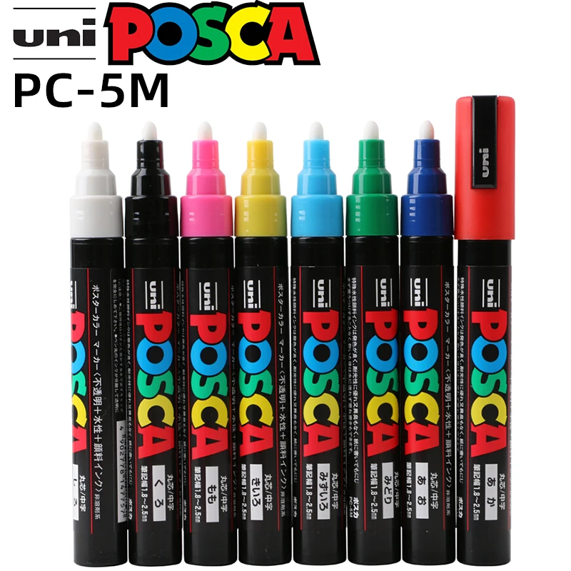 1 Pz Uni Posca Marker Pen Pc-5M Pop Poster A Base D'Acqua Advertising Mark Graffiti Pen 1.8-2.5Mm Pennello Da Pittura Forniture Artistiche