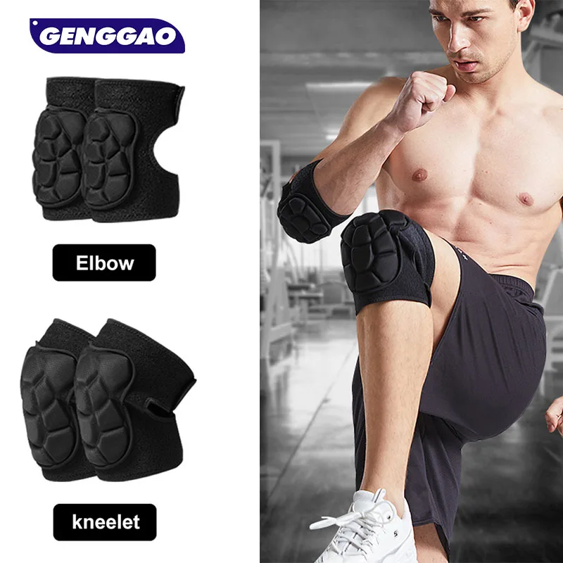 

1 Pair Knee Elbow Pads Brace Support for Cycling Snowboard Roller Skating Skateboard Extreme Sports Protective Gear Kneepads