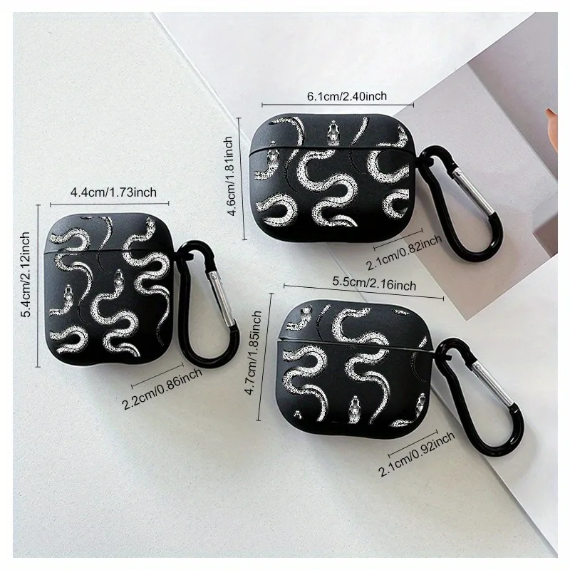 Grey TPU AirPods Case with Keychain for Pro and Gen Models