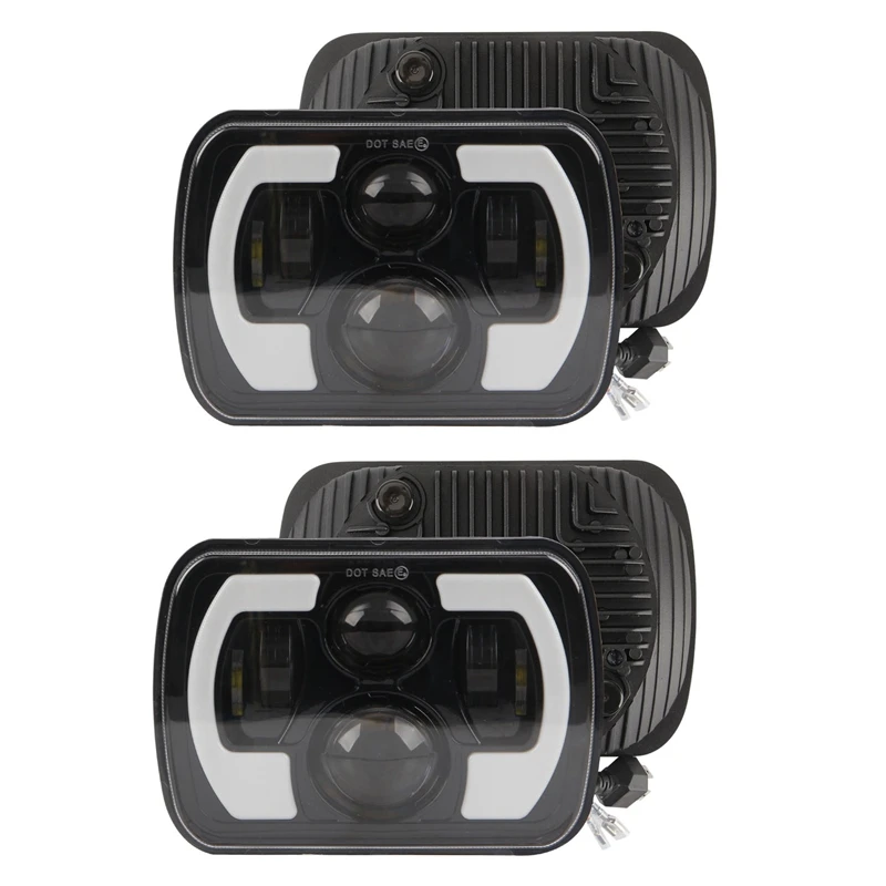 

2Pcs 7X6 Inch,5X7 Inch LED Headlight Hi-Lo Beam Halo Turning Signal Light DRL 400W For Cherokee XJ 1984-2001 Jeep