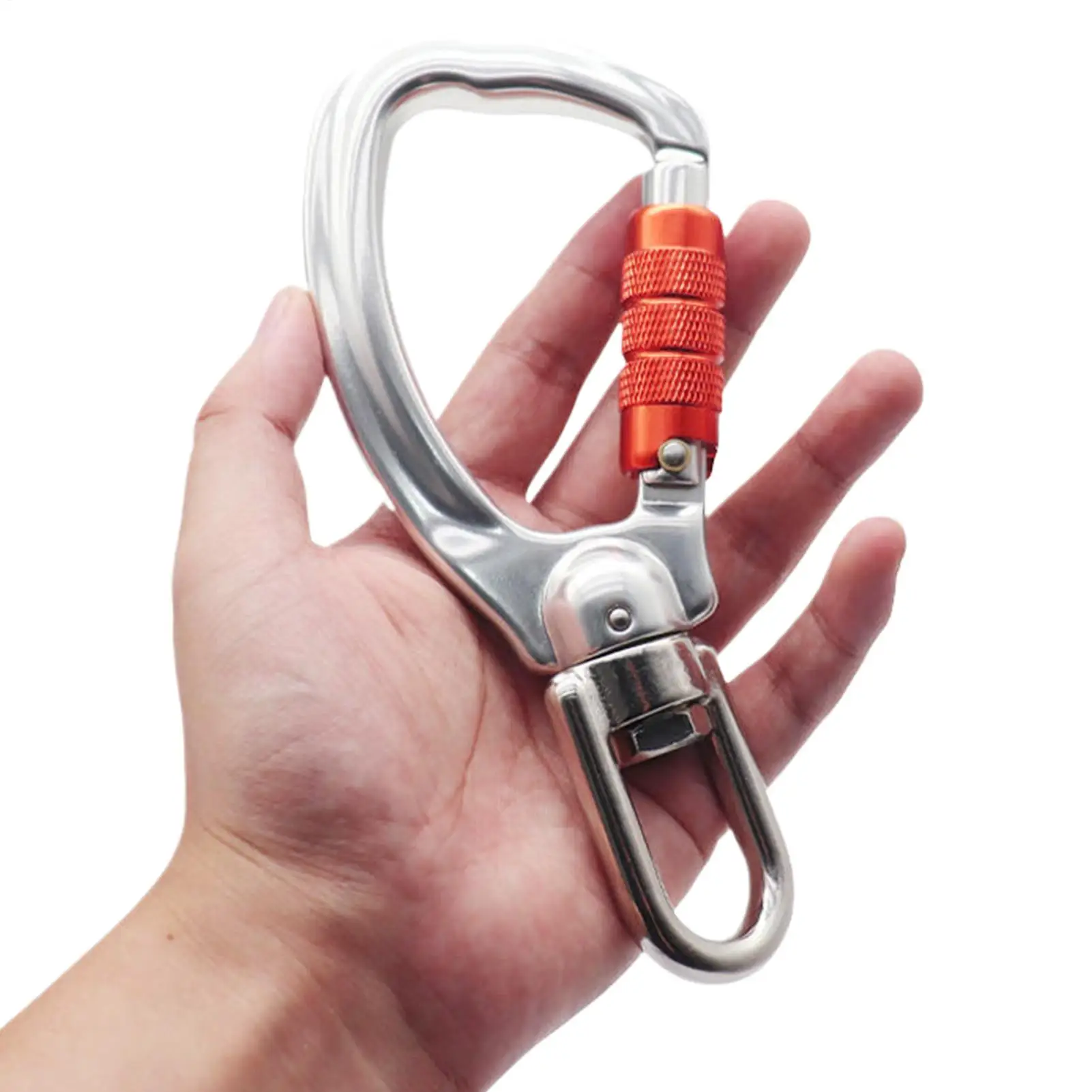 35kN 잠금 카라비너 헤비 듀티 D형 카라비너 암벽 등반용 카라비너 피크닉 캠..