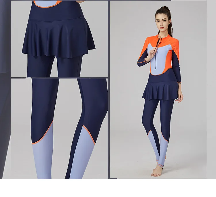 Muslim Swimsuit Women Surfing Diving Bathing Suit UV Protection Jellyfish-proof Plus Size Bikinis Set Borkini Femme Musulmane