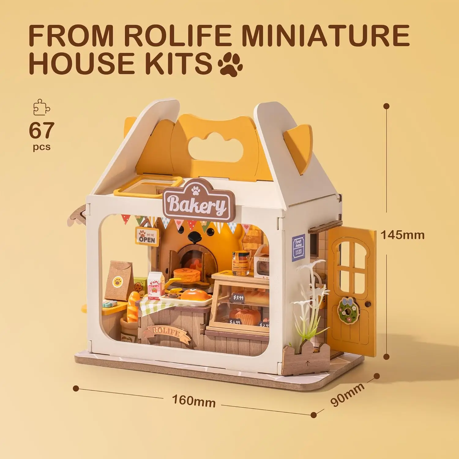 Robotime Lente in Italië SJ302 - Houten Modelbouw - Miniatuur Bouwpakket Huis met LED