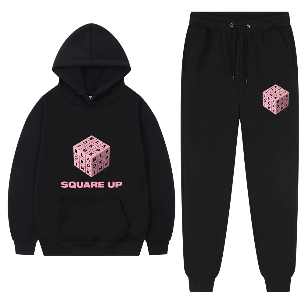 

2 Pieces Sets Tracksuit Hooded Sweatshirt +Drawstring Pants Male Sport Hoodies Running Sportswear Men Women Brand Autumn Winter