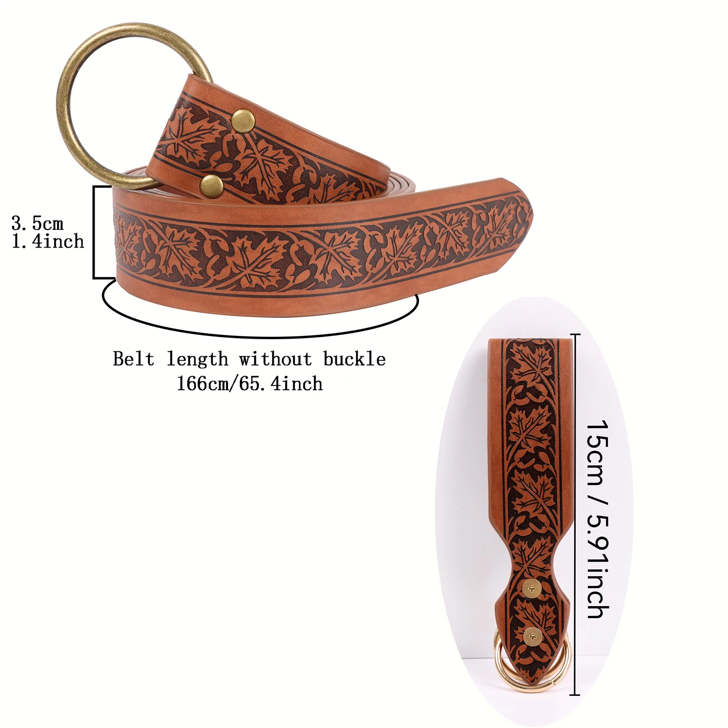 Elegant Leather Buckle Belt Renaissance & Medieval Style Skirt for Cosplay & Fashion Events