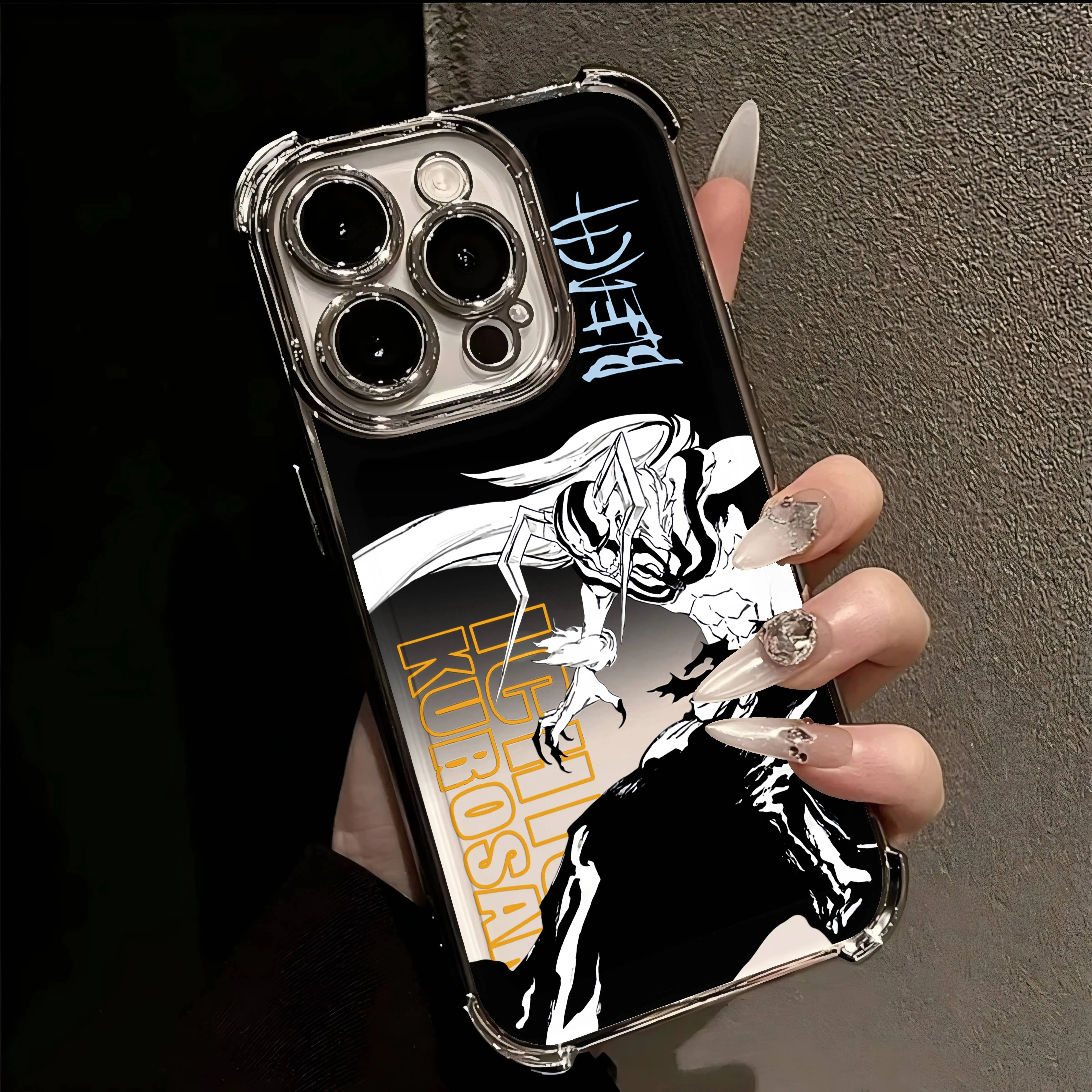Sleek Anti-Fall Anime-Inspired Plating Phone Case