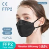 Adult Fish Shape Certified KN95 FFP2 Mask 4 Layers Black Fabric Mascarillas Mouth FPP2 Face Mask KN95 Filter Respirator ffp2mask 2