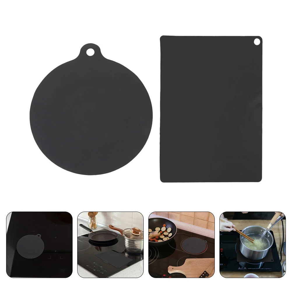 

2Pcs Induction Cooktop Mats Washable Silicone Induction Cooker Mats Silicone Heat-insulation Pads
