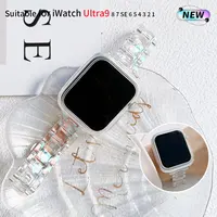 Electroplated light color change set for Apple Watch model 44/45/41/40/49/42/38mm strap, simple fashion for iwatch series 987654 1