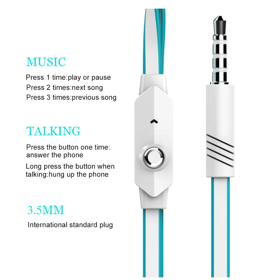 Earphone 3.5mm Wired Headset Earbuds Earphones Sport Headset with MIC for iPhone Xiaomi Earphone Fone De Ouvido for Meizu Huawei 6