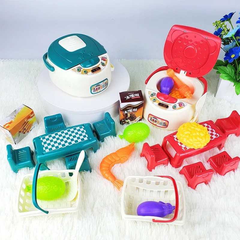 

13pcs Children's Kitchen Toys Simulation Rice Cooker Mini Kitchen Food Cooker Cooking Pretend Play House Role-playing Toy Gift