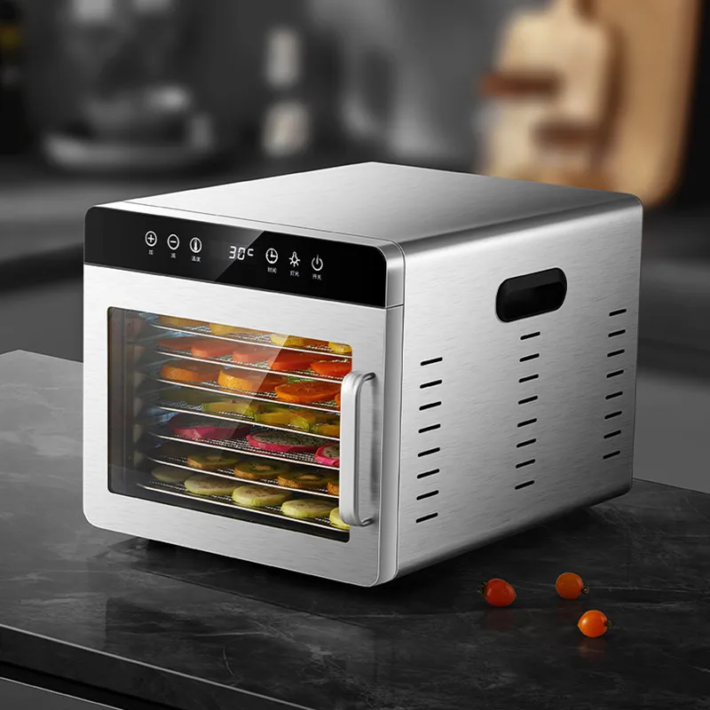 8 Layer Food dehydrator Food Dry Dryer Machine 304 Stainless Steel Air Fryer Commercial Household Pet Snacks Silver Drying