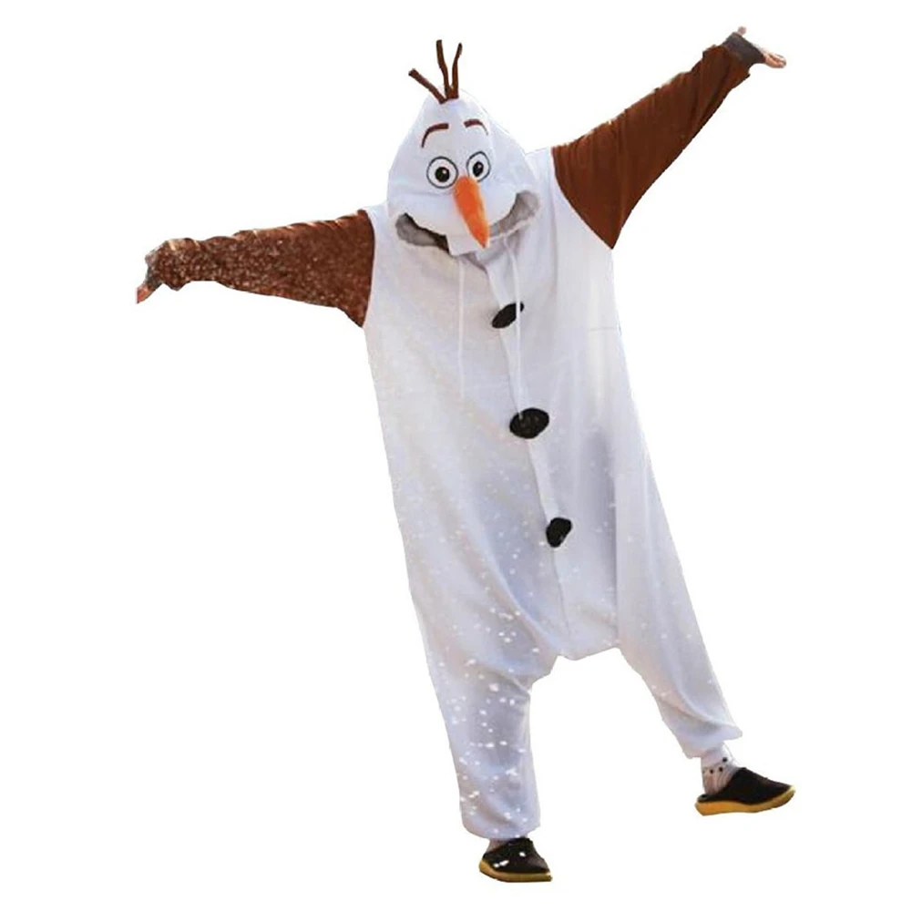 Anime Snowman Olaf kostium piżama Cosplay biały kombinezon dla dorosłych  bielizna nocna Party Dress Halloween karnawał garnitur| | - AliExpress