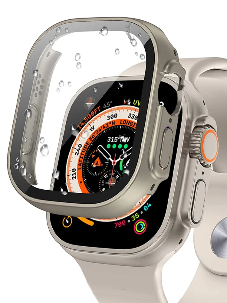 Durable Shockproof Apple Watch Ultra Case with Tempered Glass Protector