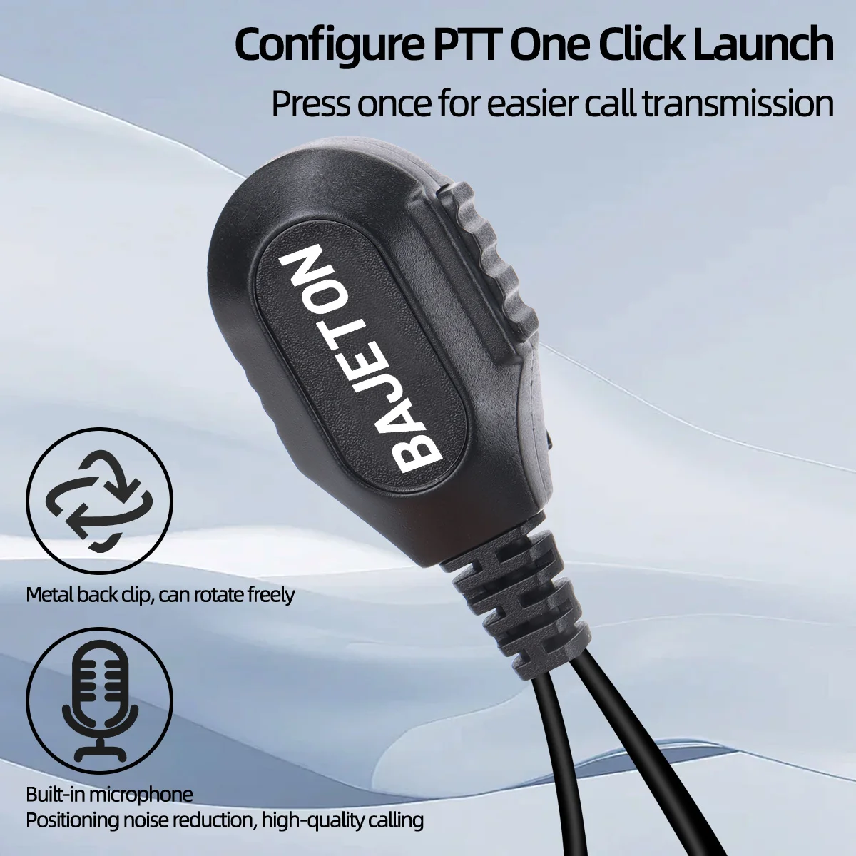 BAJETON Walkie Talkie Earphone Earpiece Headset with PTT Mic Headphone For Bajet