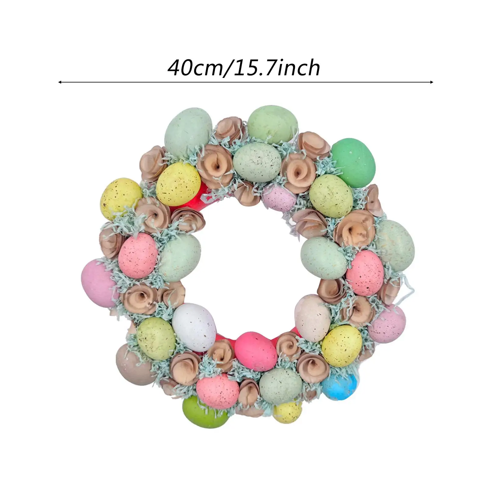 16inch Colorful Easter Egg Wreath Decoration Easter Party Supplies for Farmhouse Home Decor Accessory Sturdy Multipurpose