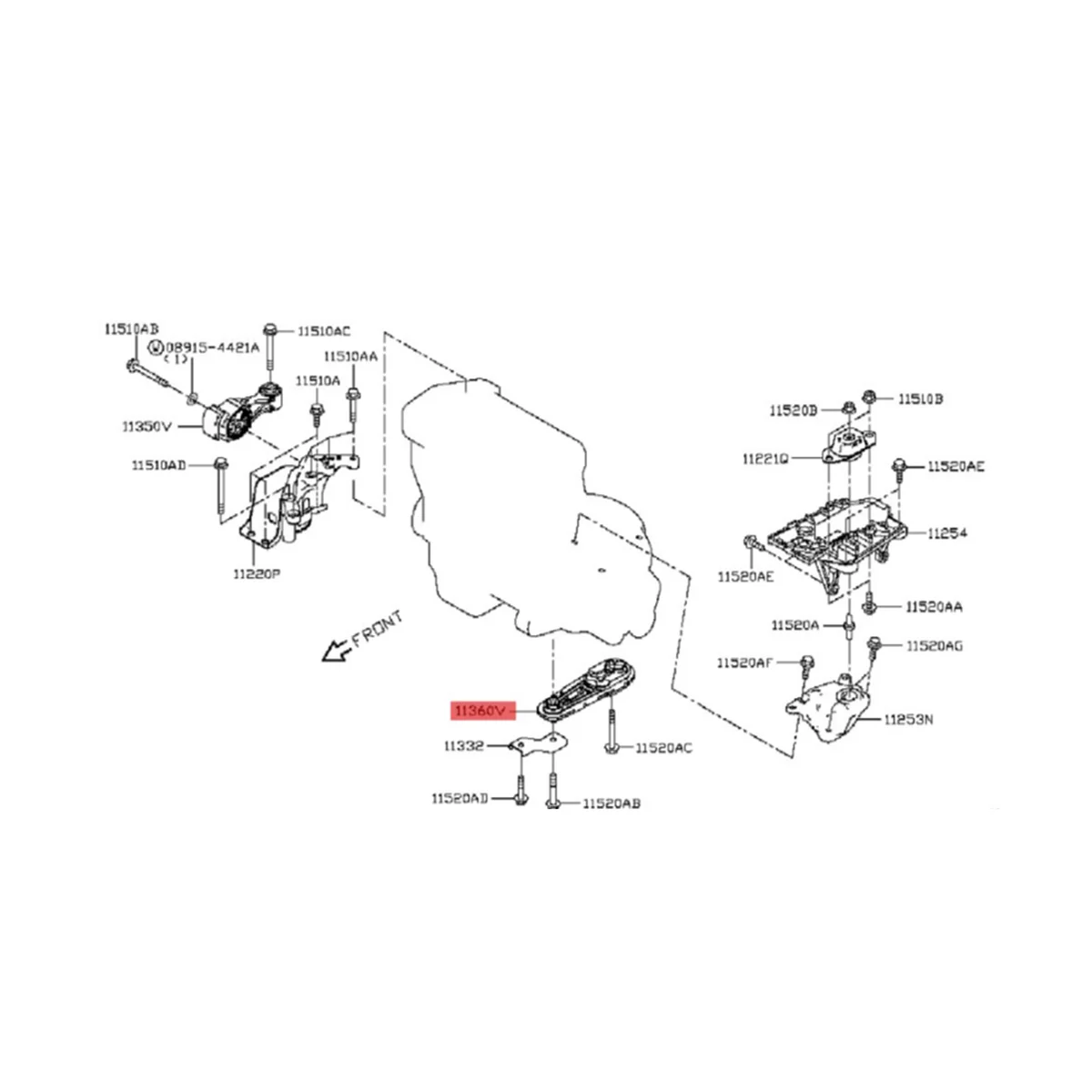 

Rear Lower Engine Torque Strut Mount for Nissan Juke Sentra Tiida 2011-2019 Engine Buffer Assembly