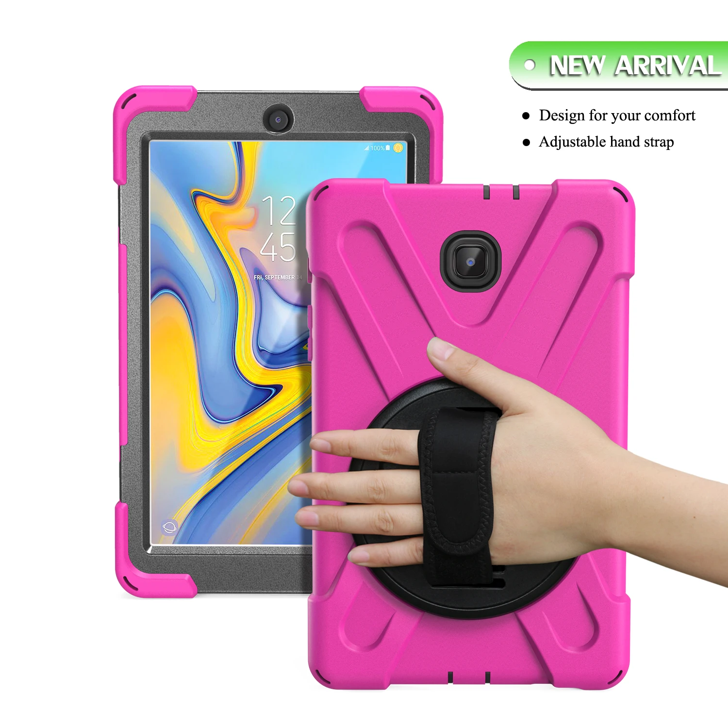 Children's Durable Shockproof Tablet Case with Shoulder Strap for Secure Handling - Heavy Duty Silicone Protection