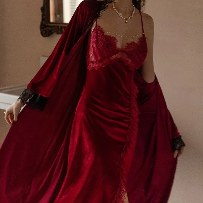 Spring Summer New Nightdress Sexy Halter Lingerie Lace Plus Size Pajamas Ladies Lacework Sleepwear Hollowed Out Backless Pyjamas