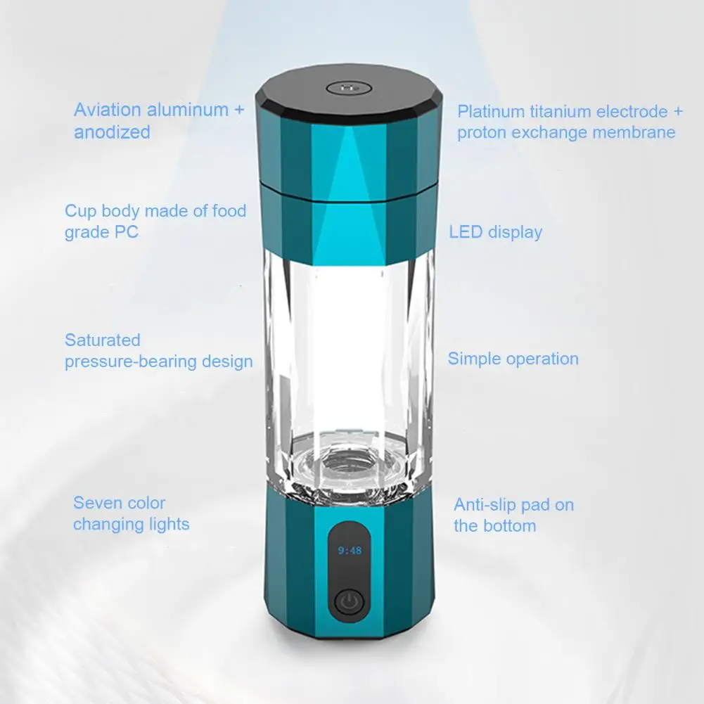 208ml Hydrogen Water Bottle Generator 6000-8000 PPB Portable Hydrogen Water Ionizer Machine with PEM Technology