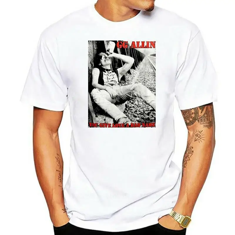 

Beach man tee shirt fashion print tees New Gg Allin - - You Give Love A Bad Name Men's T-shirt size male cool short sleeve tops