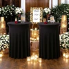 2 Pcs Cocktail Table Covers 32"x 43" Spandex Stretch Round Tablecloths Skirt for Fitted High Top Table Bar Banquet Wedding Party 1