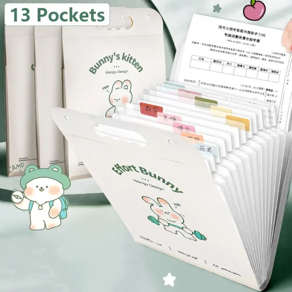 창의적인 방수 휴대용 파일 정리함, PP 분류 보관, 학생 오르간 가방, A4 파일 폴더, 13 포켓