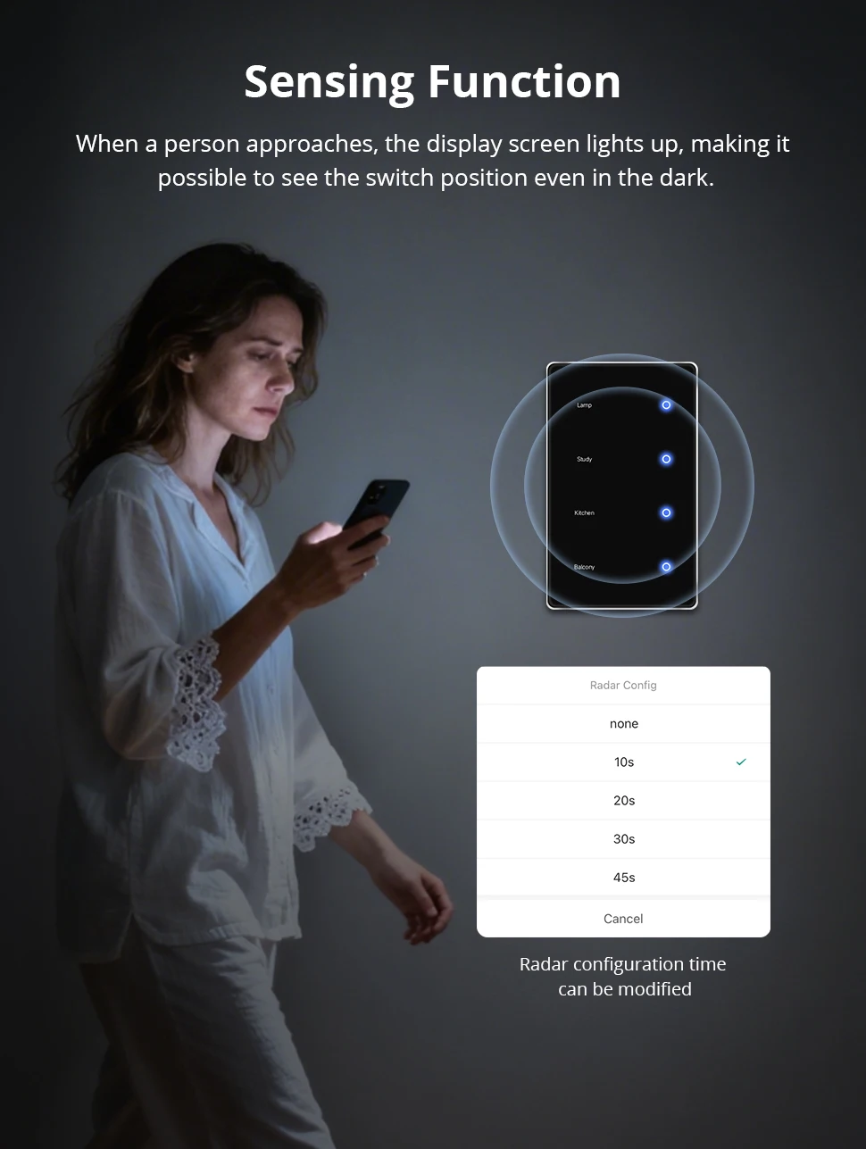 Zigbee DIY Name Switch with Display Screen US Black Touch Panel Light Switch Wor