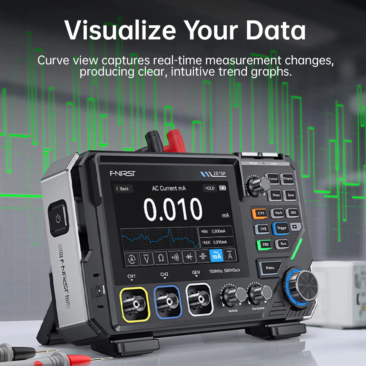 2D15P Digital Oscilloscope Multimeter Signal Generator 3-in-1 Dual Channel Touch
